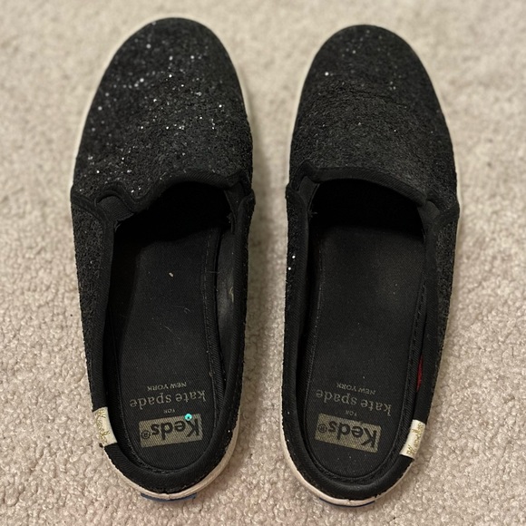 Kate Spade Keds, black and glittery - Picture 1 of 4